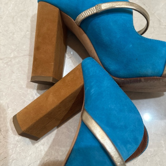 MALONE SOULIERS Women’s sandals mules NIRAH Size 6.5 Brown Blue Suede $899 - Picture 10 of 16